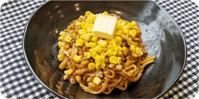 ゴマ味噌バターコーン麺ピー