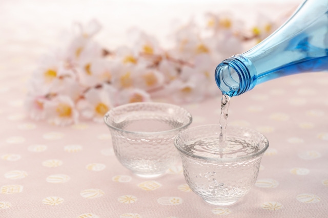 桜と日本酒